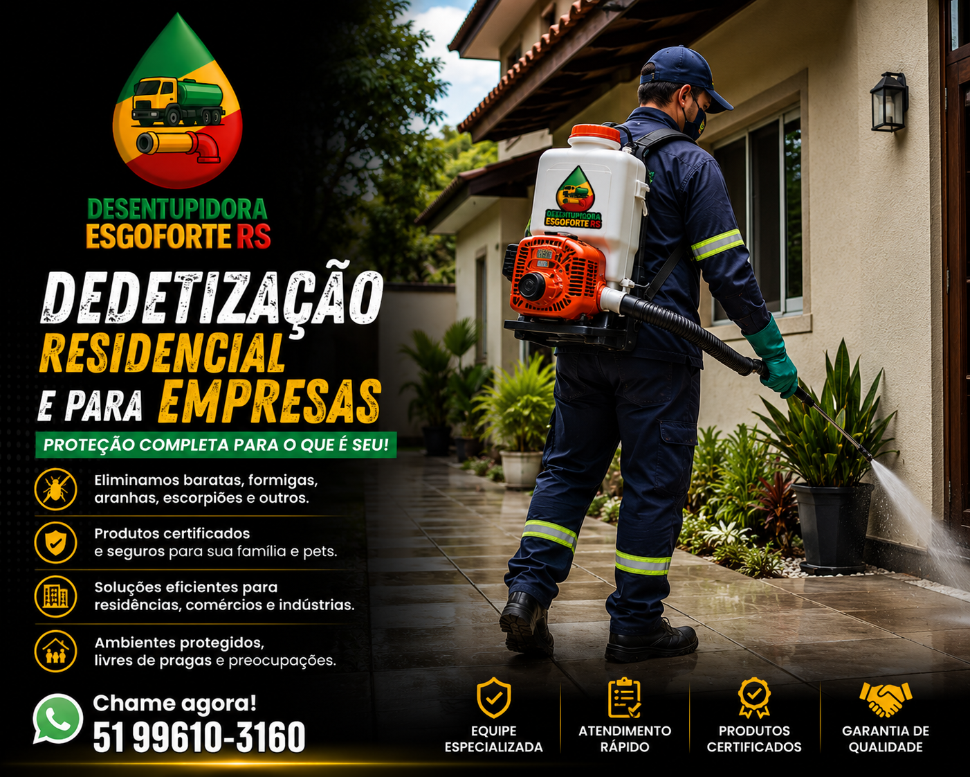Dedetização — Desentupidora Esgoforte RS